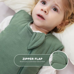 Mosebears bamboo sleep sack open shows roomy space for kicking