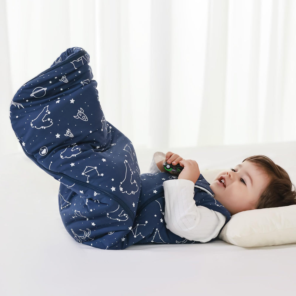 Mosebears sleep-sack two-way zipper image showing easy midnight diaper changes