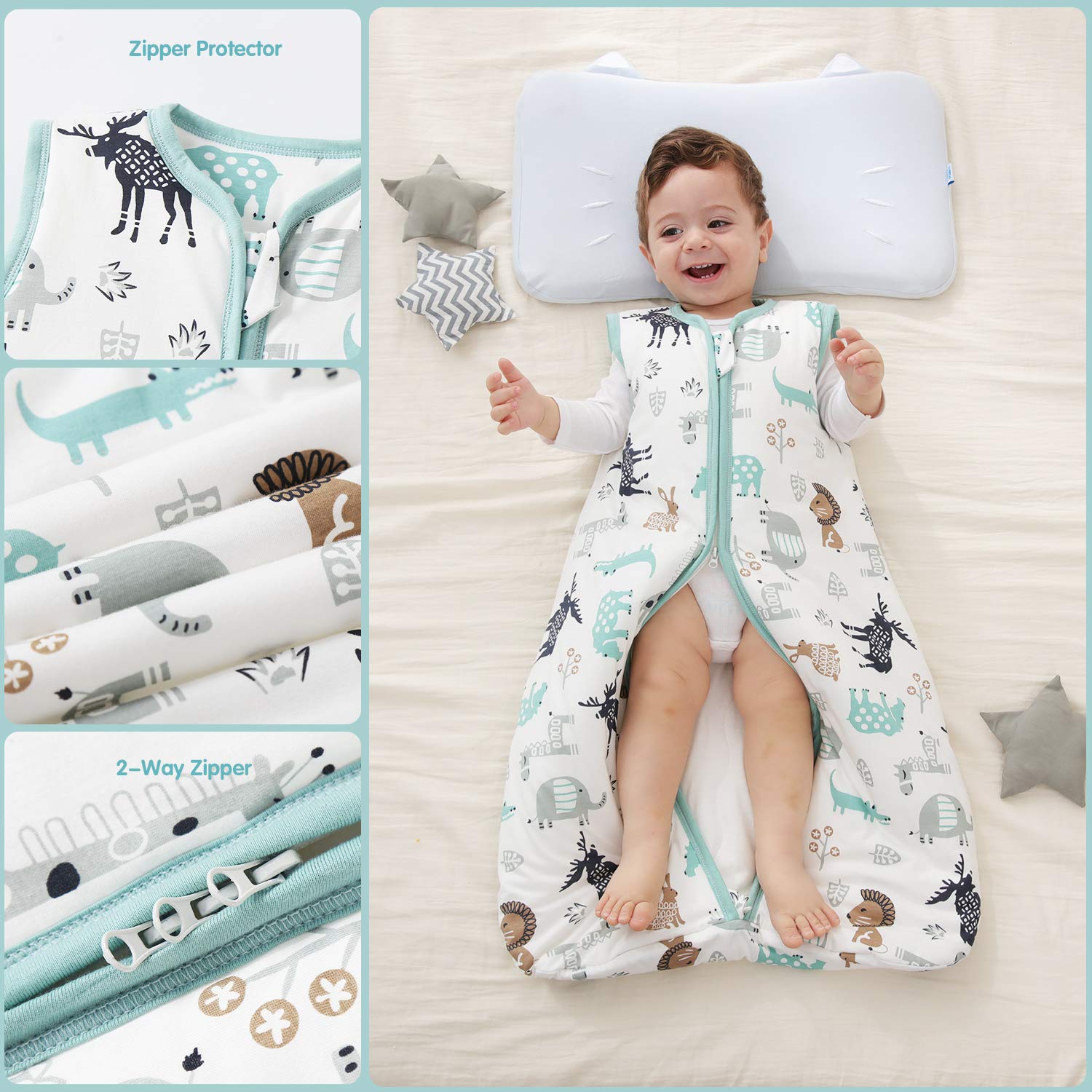 Mosebears organic cotton outer close-up shows soft, breathable fabric.