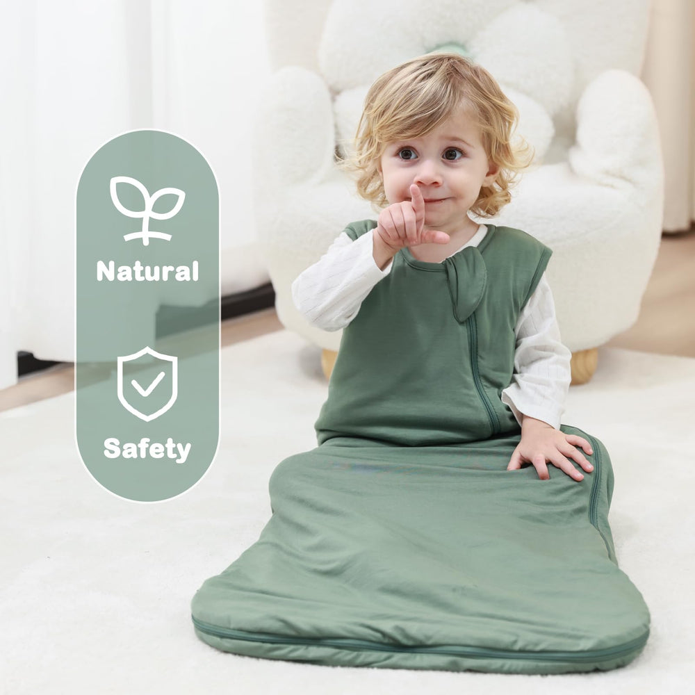 Mosebears sleep sack with 2-way zipper allows easy midnight diaper changes.