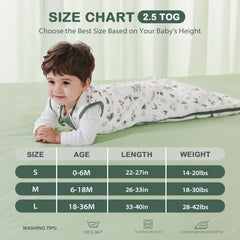 Mosebears sleep sack with 2-way zipper enables easy midnight diaper changes.