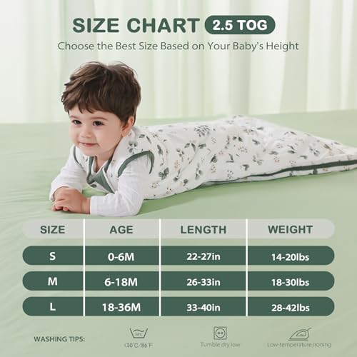 Mosebears sleep sack with 2-way zipper for easy midnight diaper changes