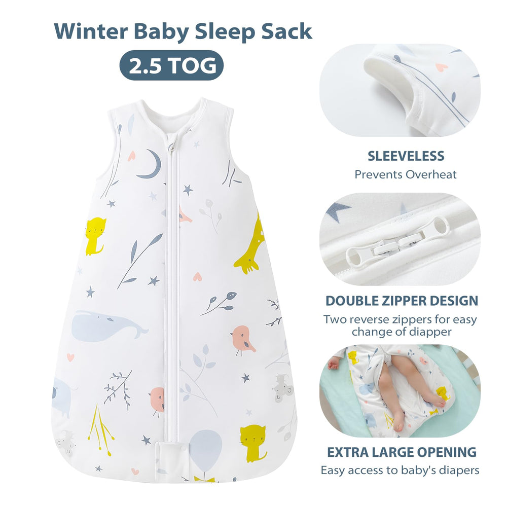 Mosebears Sleep Sack 2-way zipper enables easy dressing and night diaper changes.