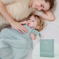 Mosebears sleep sack 2way-zipper in use facilitates midnight diaper changes
