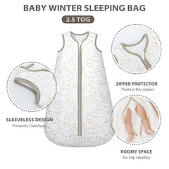 Mosebears sleep sack with 2-way zipper for easy dressing and changes.