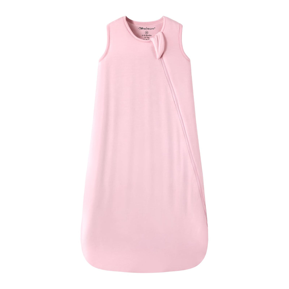 Mosebears sleep sack bamboo fabric close-up highlights soft, breathable texture for baby comfort
