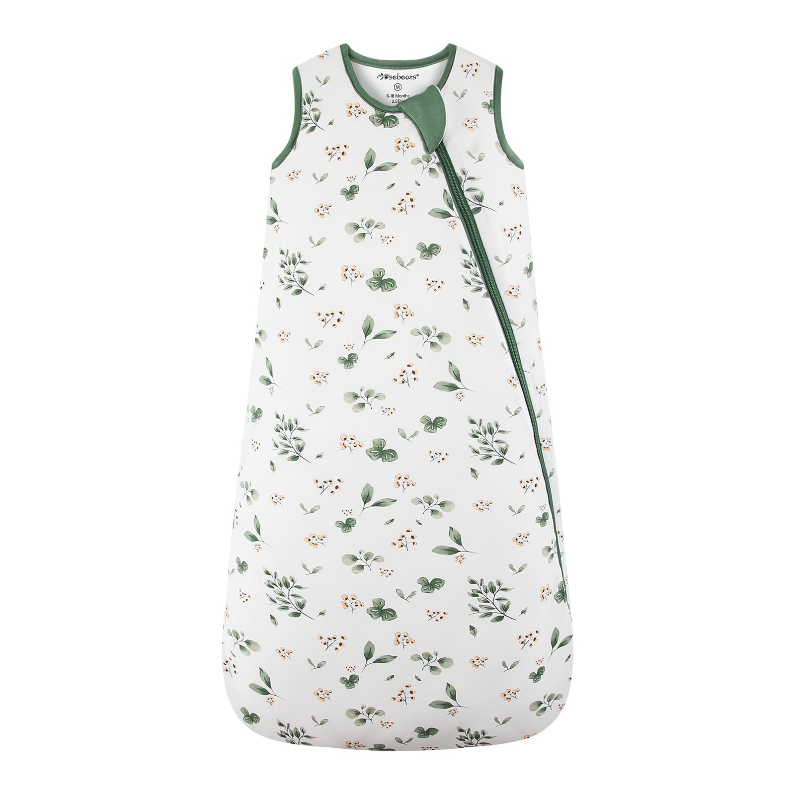 Mosebears sleep sack bamboo fabric closeup highlights silky softness for gentle baby warmth.