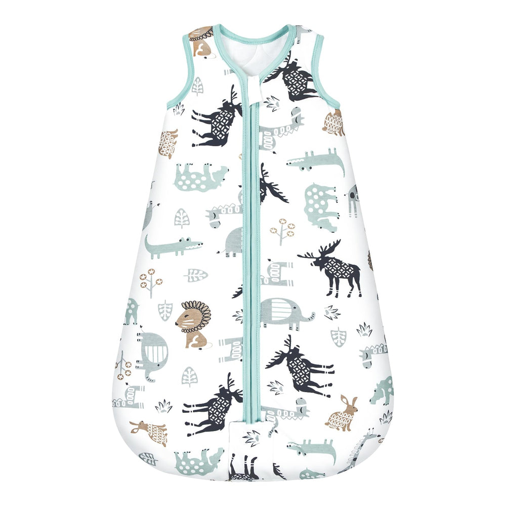 Mosebears Sleep Sack Deer front view keeps baby warm and cozy through the night.