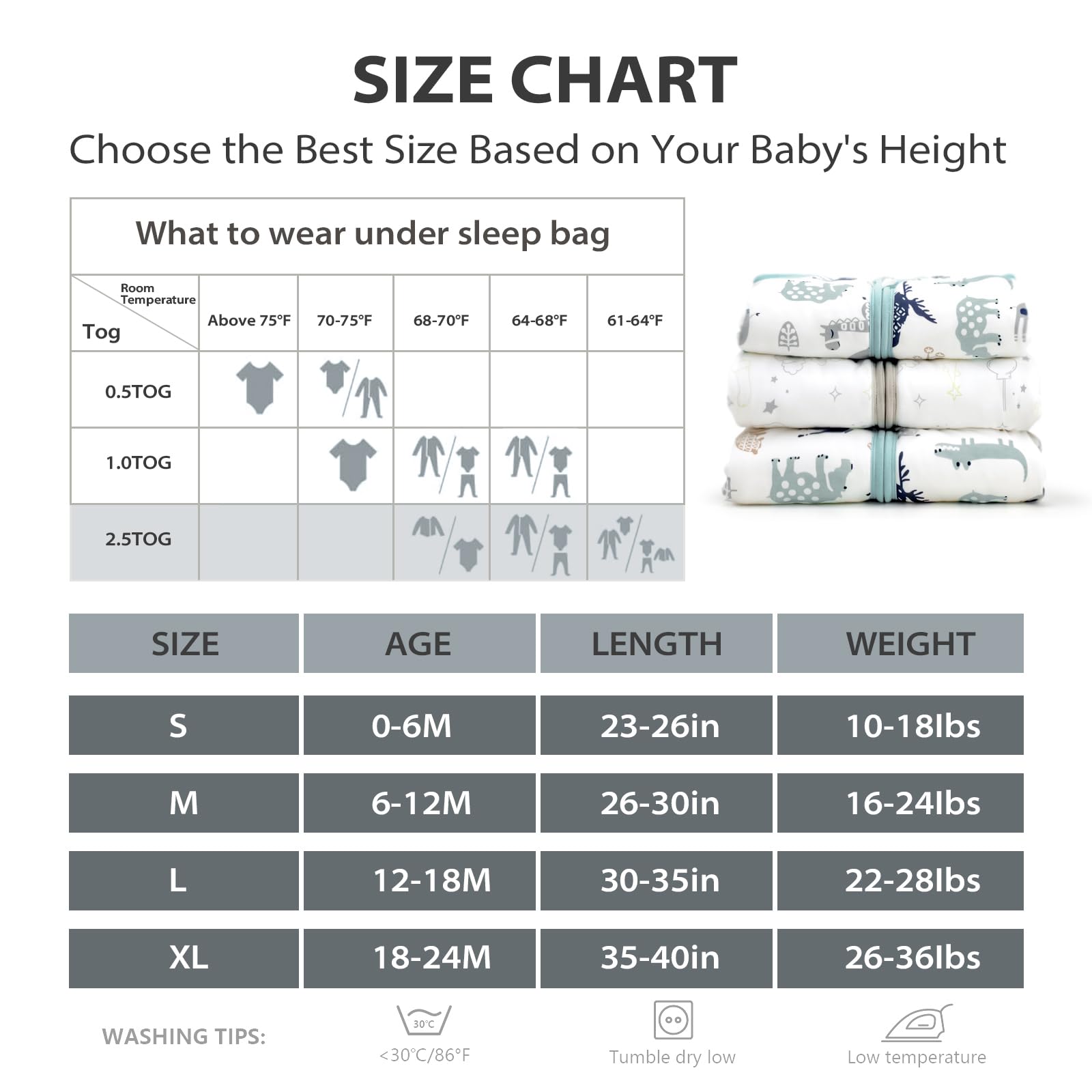 Mosebears sleep sack easy diaper change with bottom zipper.