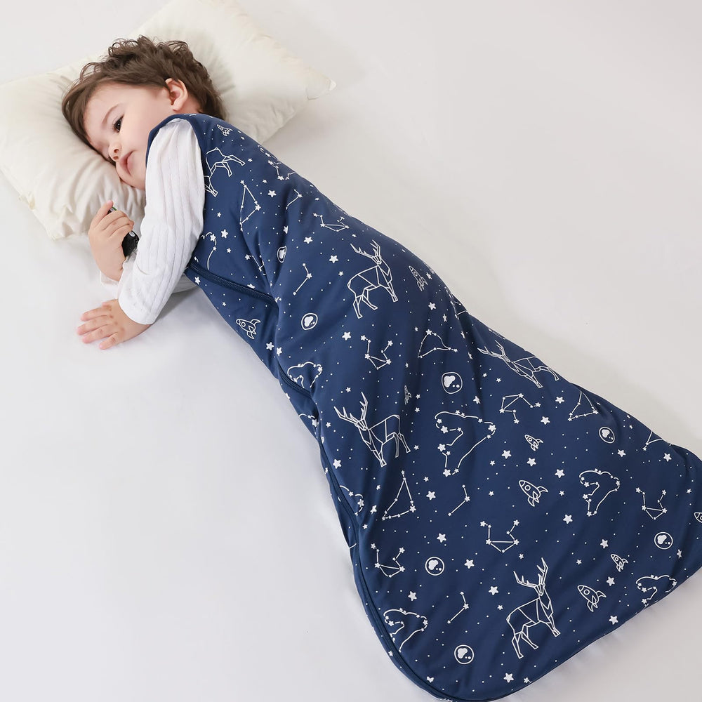 Mosebears sleep sack in unisex navy is a gift-ready option