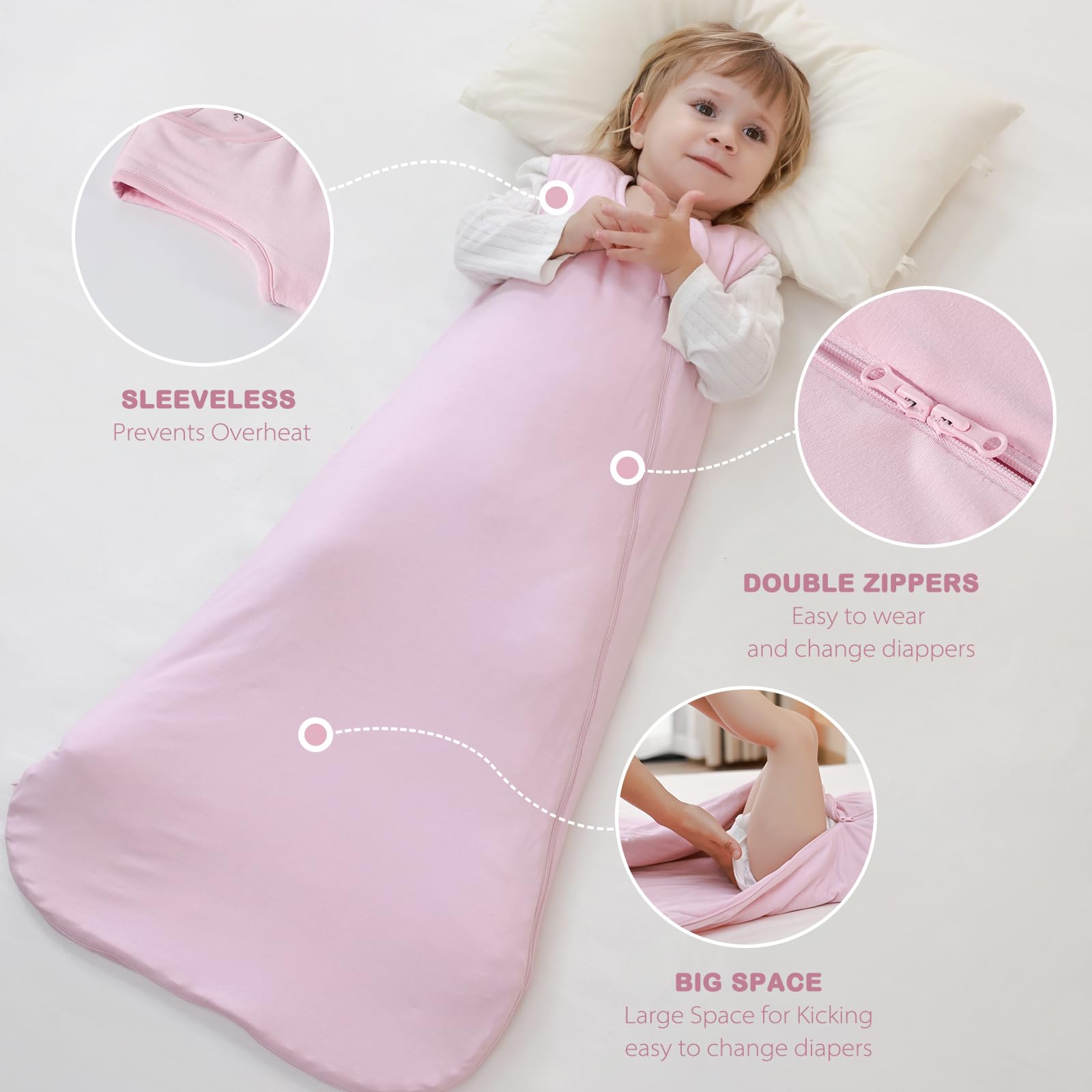Mosebears sleep-sack-hidden-zipper-protection keeps delicate skin safe during zips.