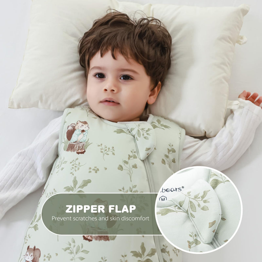 Mosebears sleep sack hidden zipper protects baby's skin during changes.