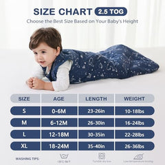 Mosebears Sleep Sack Navy zipper area shows easy diaper changes