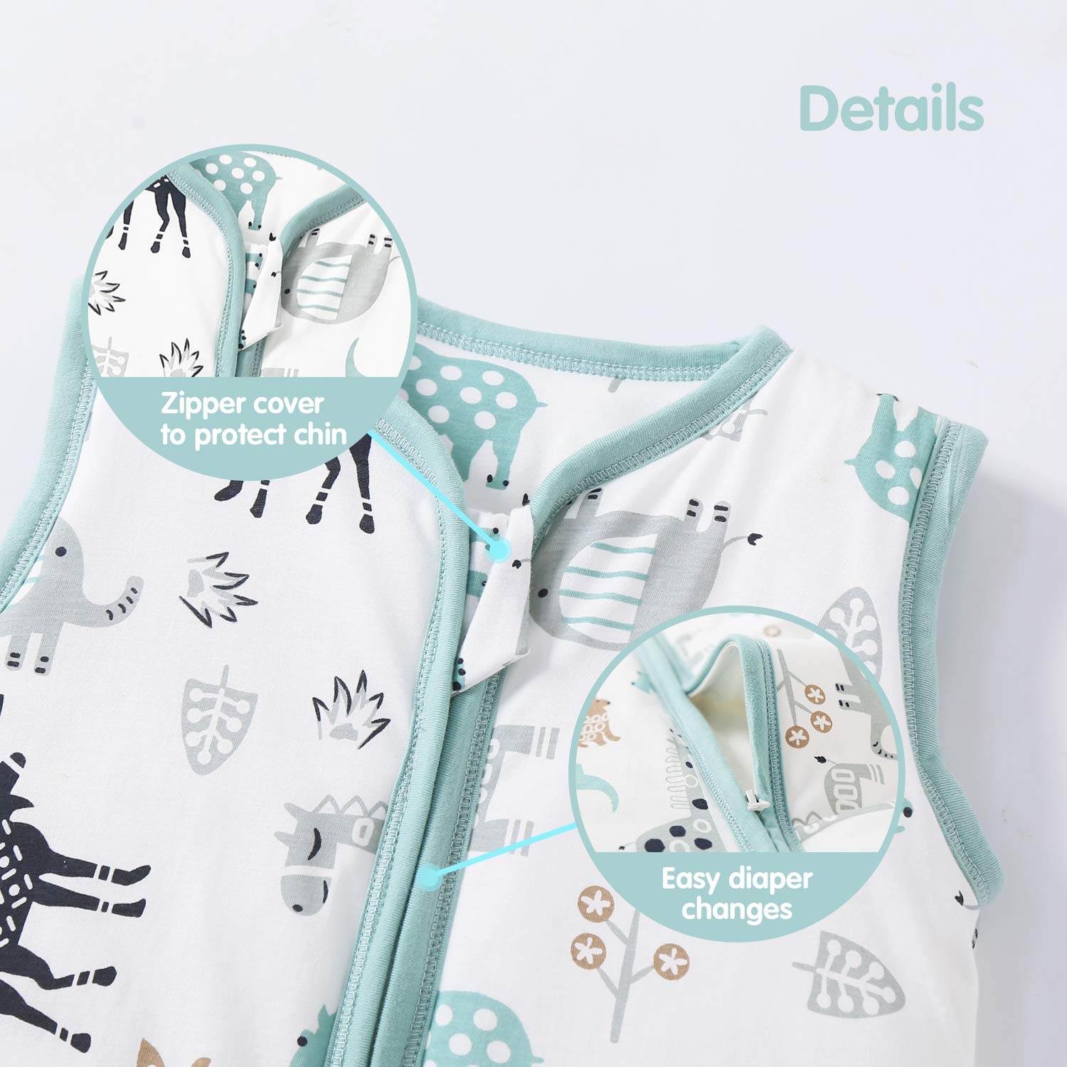 Mosebears sleep sack suitable for cooler nursery temperatures.
