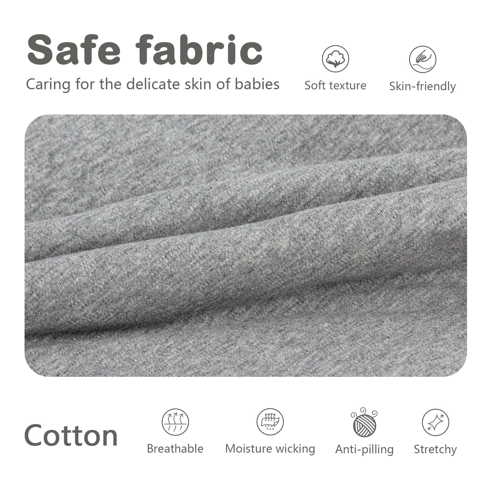 Mosebears Sleep Sack room-temperature guide visual helps choose warmth.
