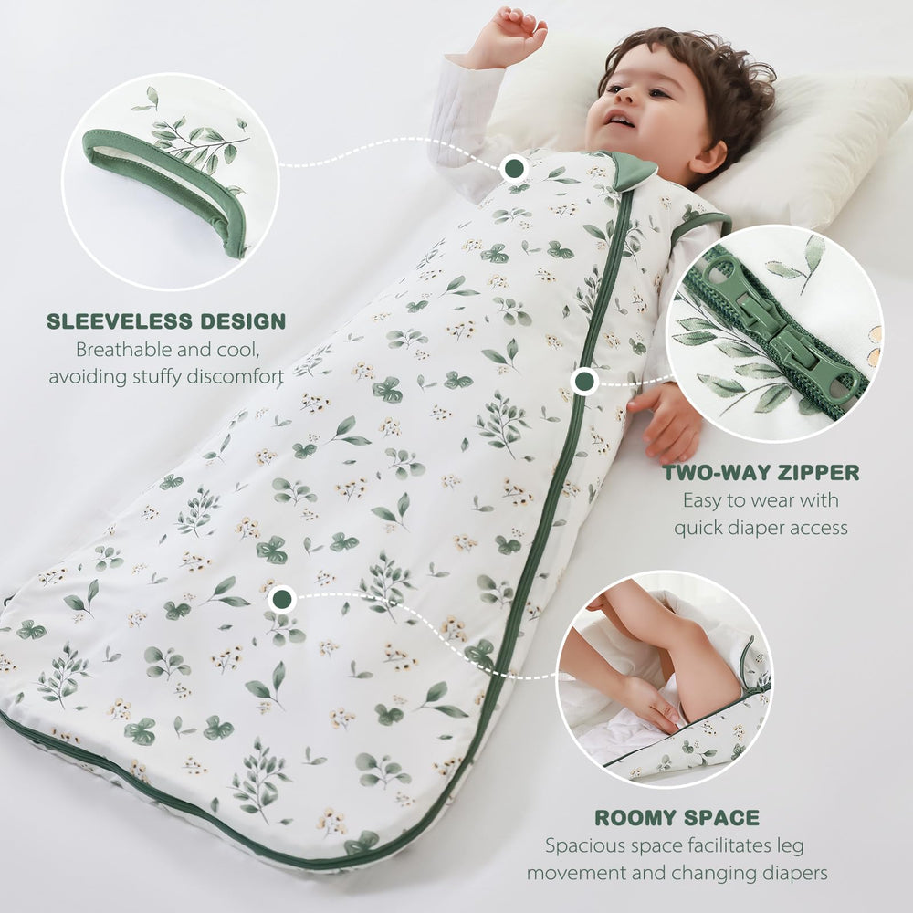 Mosebears sleep sack roomy-fit image shows ample space for kicking without riding up.