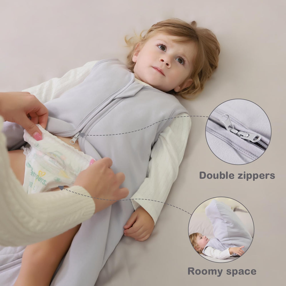 Mosebears Sleep Sack sleeveless design promotes airflow and prevents overheating.