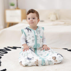 Mosebears sleep sack sleeveless design promotes air circulation and reduces overheating.