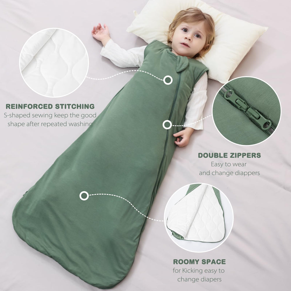 Mosebears sleep sack sleeveless design promotes heat dissipation and air flow.