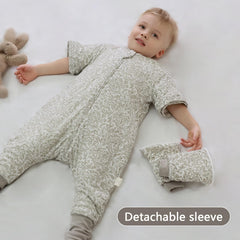 Mosebears sleeveless sleep sack with feet promotes warmth without overheating.