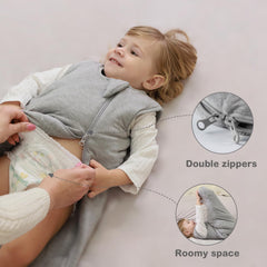 Mosebears 2-way zipper feature top-and-bottom for easy diaper changes.