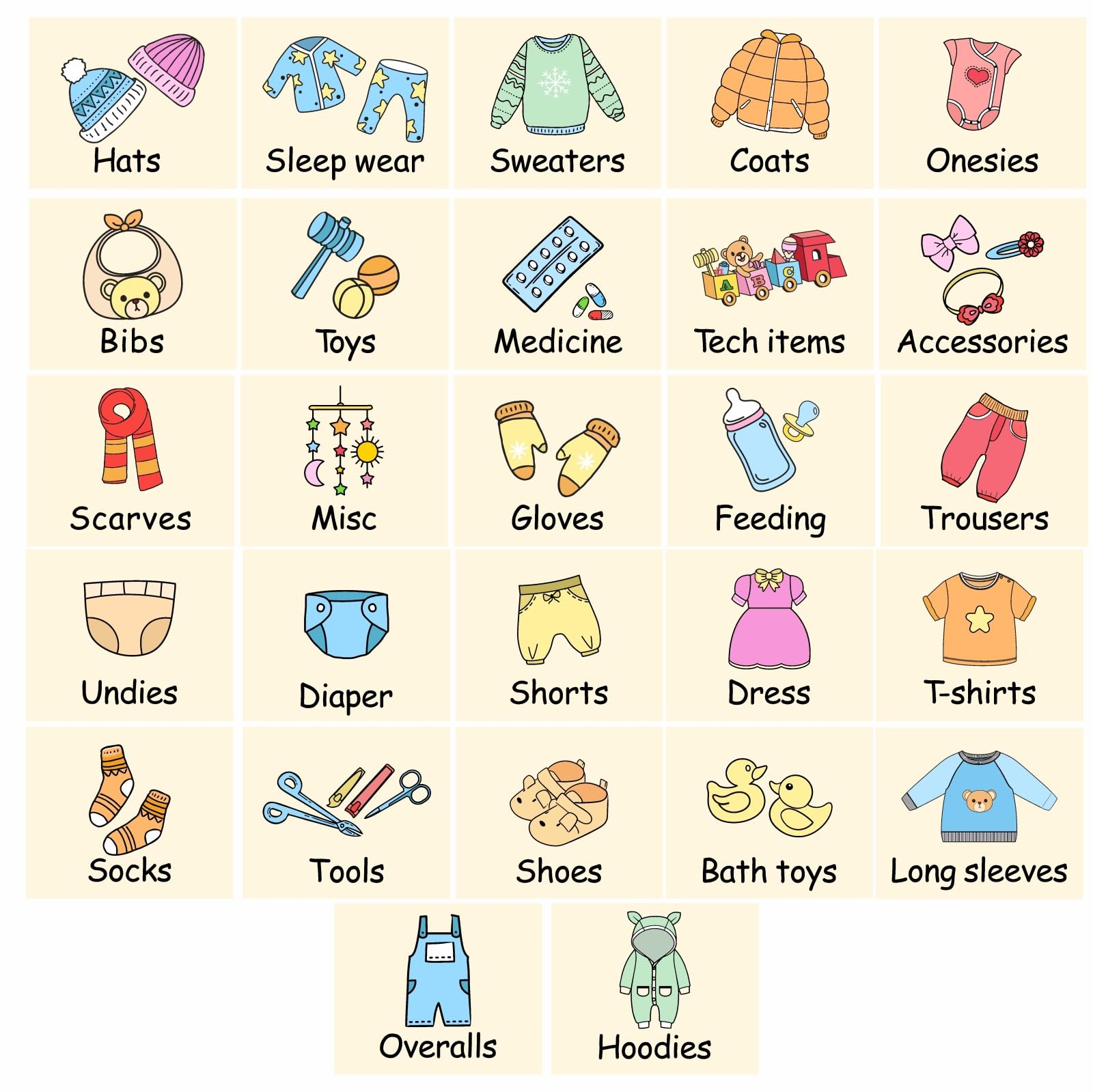 MOSITU baby labels with removable adhesive for flexible reallocation