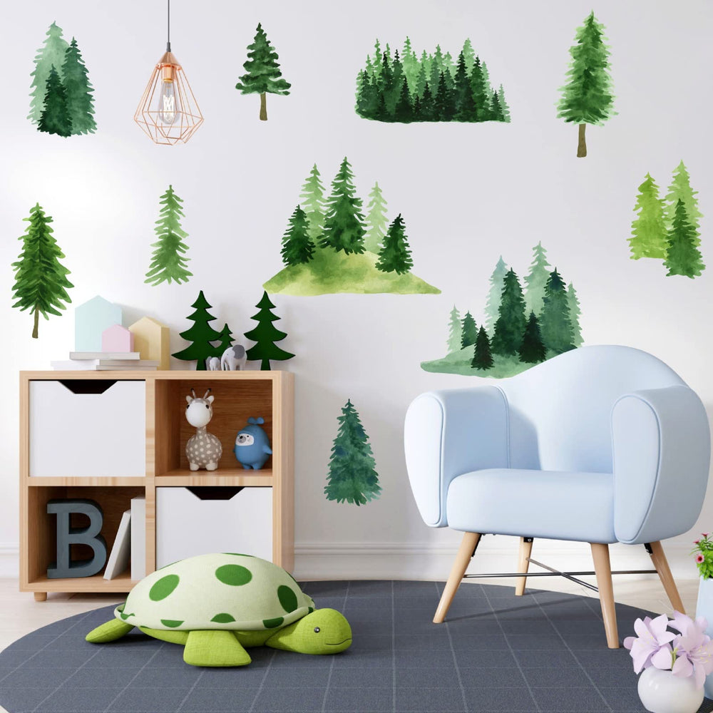 MOSITU bedroom wall sticker pine tree adds calming forest vibe