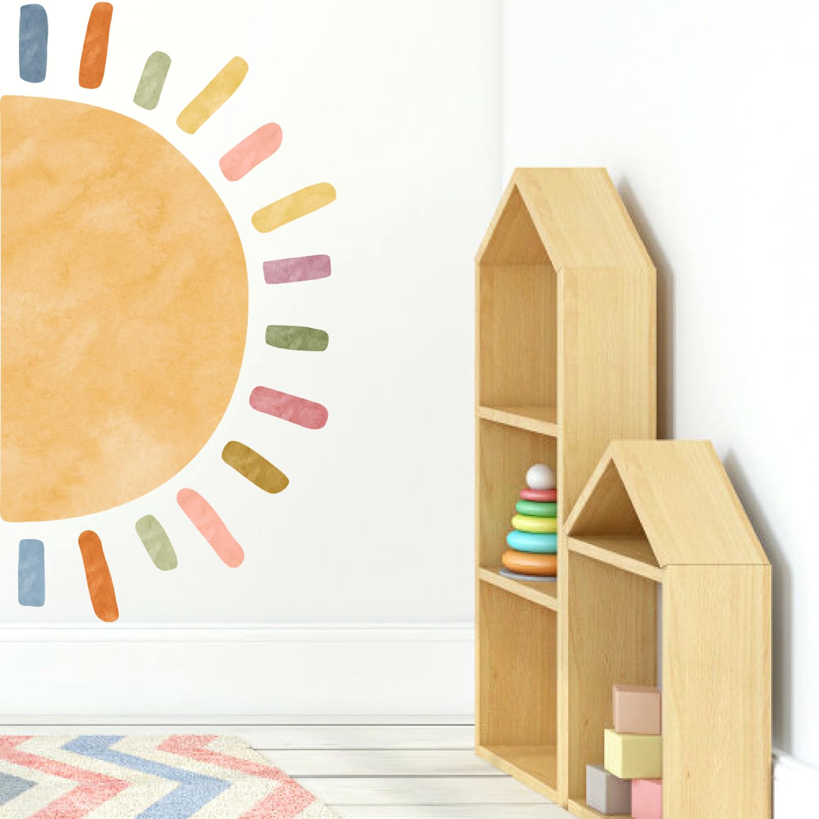 MOSITU Boho Half Sun Wall Decal adds warm color for cozy spaces