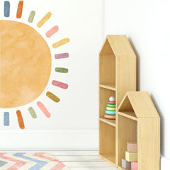 MOSITU Boho Half Sun Wall Decal adds warm color for cozy spaces