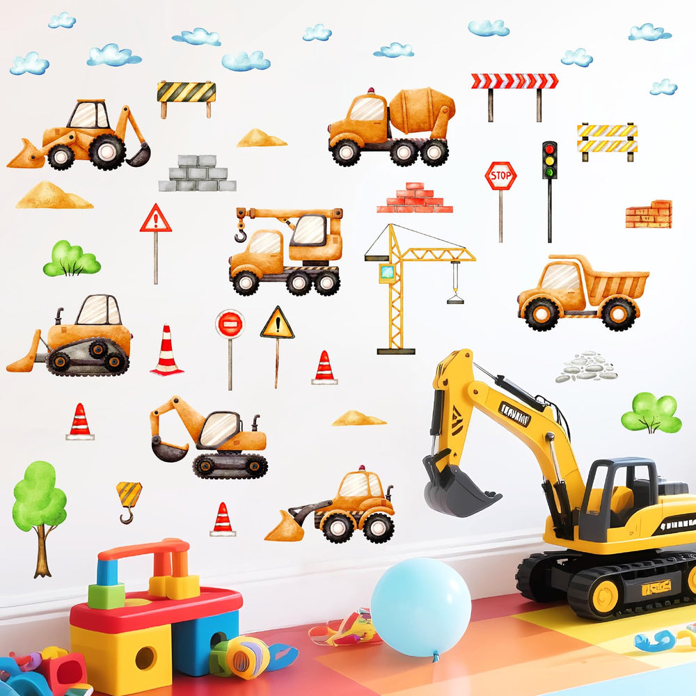 MOSITU car truck wall decals sheet for colorful kids' room decor