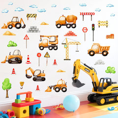 MOSITU car truck wall decals sheet for colorful kids' room decor