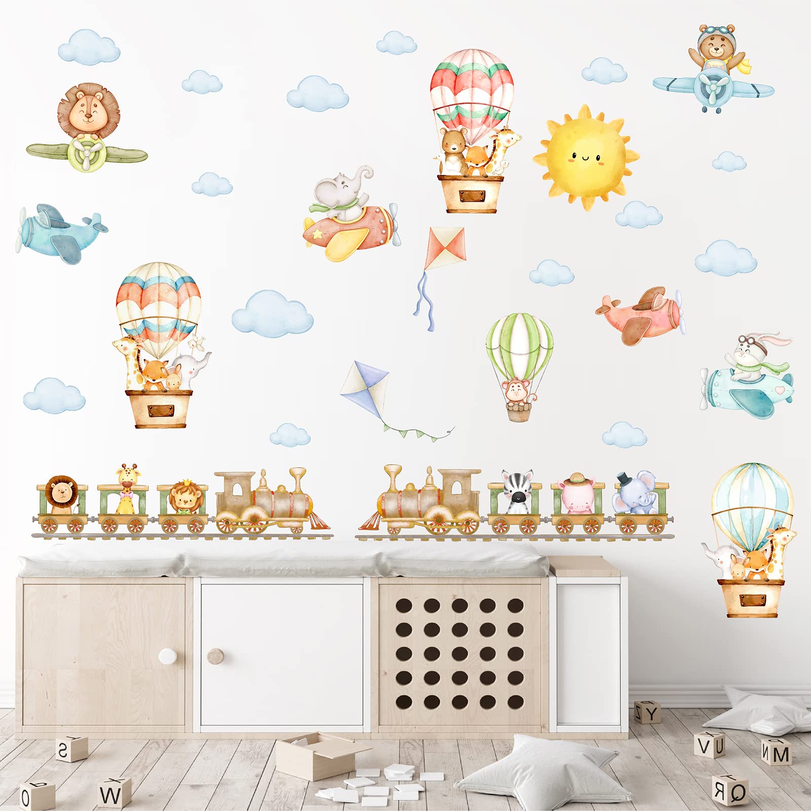 MOSITU Cartoon Animal Wall Decals brighten playrooms with watercolor whimsy.
