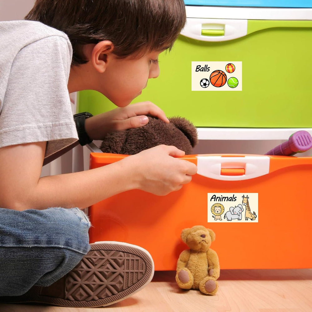 MOSITU colorful classroom labels brighten playrooms while keeping toys sorted and accessible.