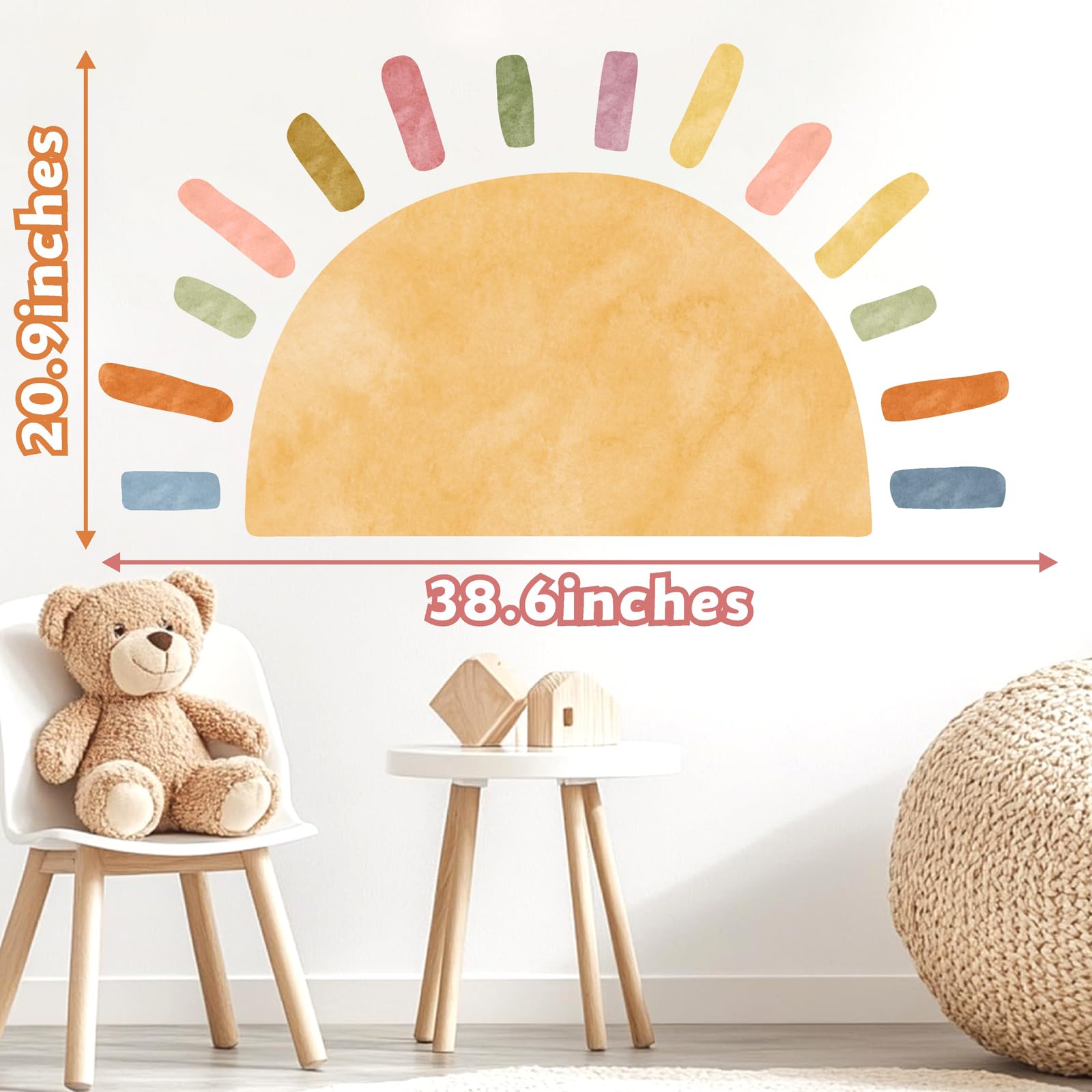 MOSITU Large Sun Wall Decal ideal for nursery and bedroom decor