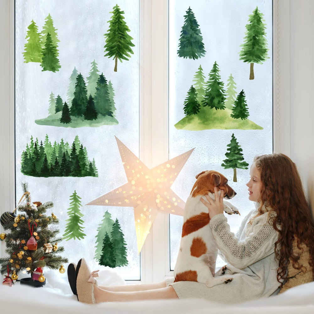 MOSITU nursery wall decal pine tree brightens spaces with soft watercolor tones