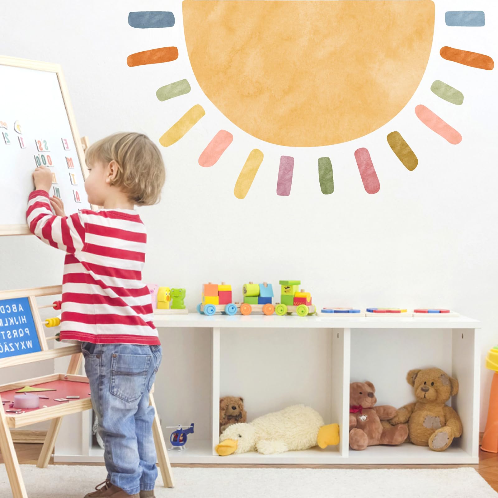 MOSITU Peel-and-Stick Sun Wall Sticker is easy to install on smooth surfaces