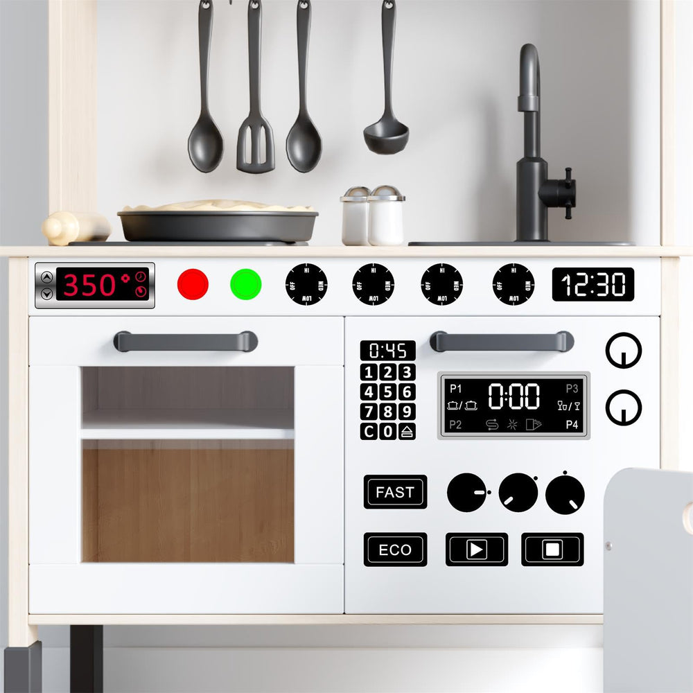 MOSITU play kitchen decals cooker knobs enable quick scene customization.