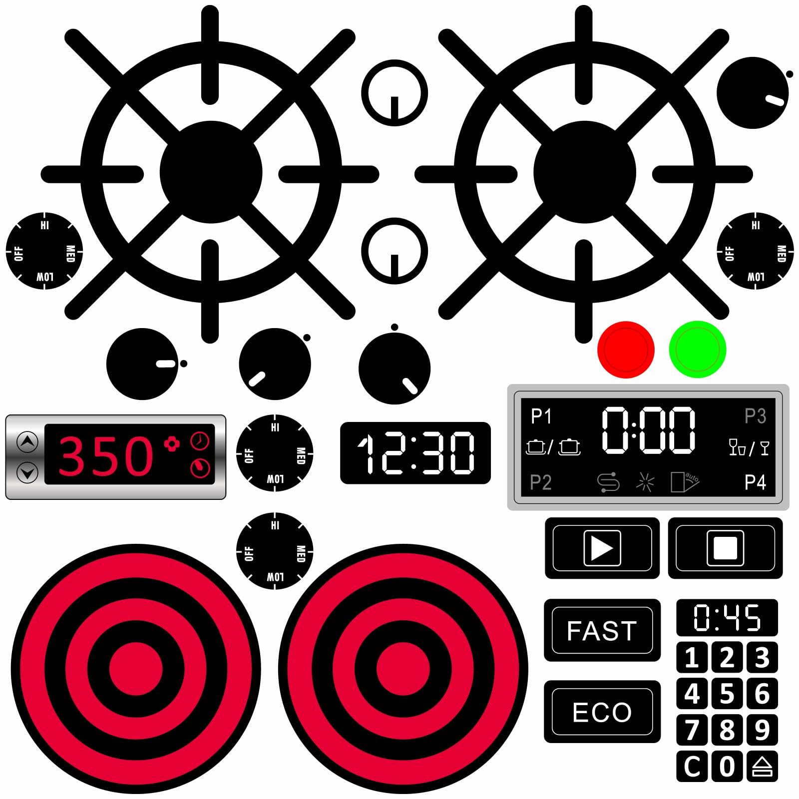 MOSITU play kitchen decals stove burners for imaginative pretend cooking.
