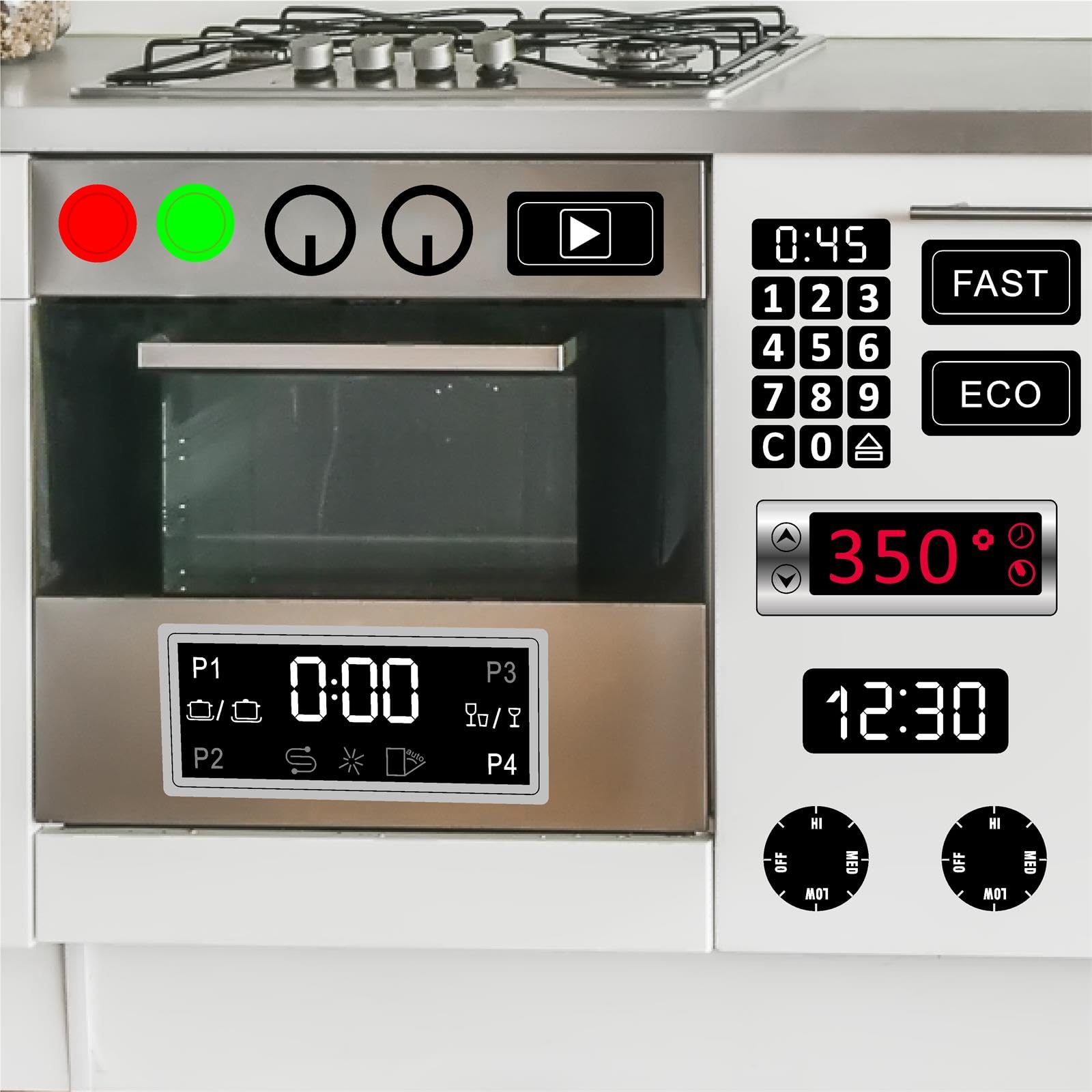 MOSITU play kitchen decals waterproof coating stands up to spills.