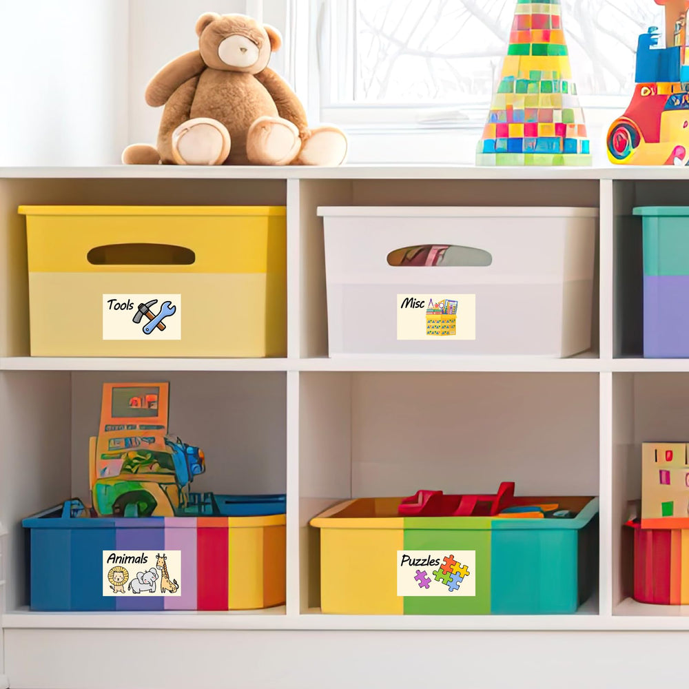 MOSITU kindergarten labels guide kids to find and return items.