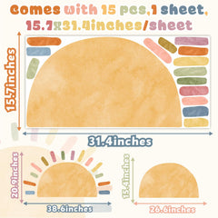 MOSITU Removable Sun Wall Decal leaves no residue after removal