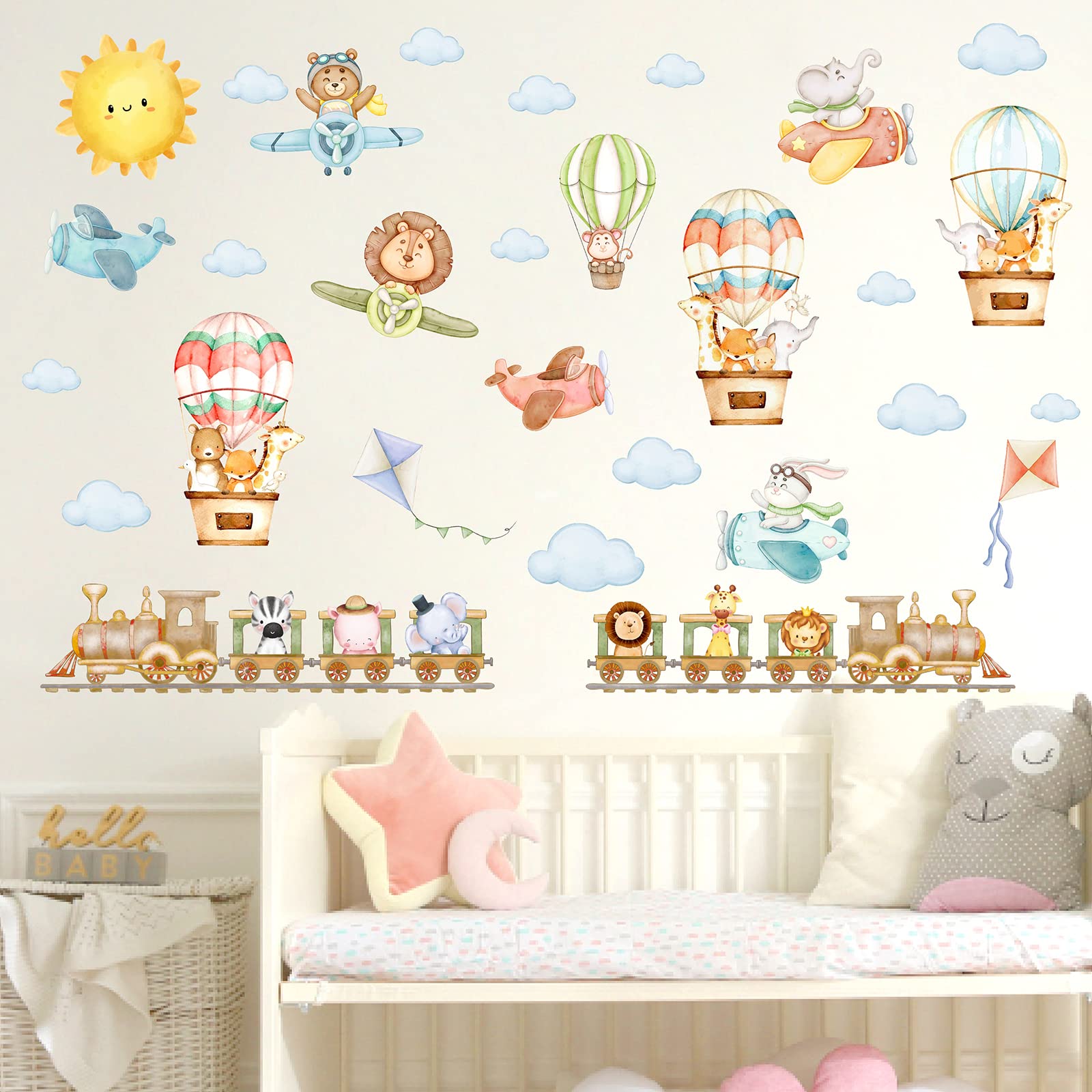 MOSITU Sun Clouds Wall Decals removable decoration with no residue.