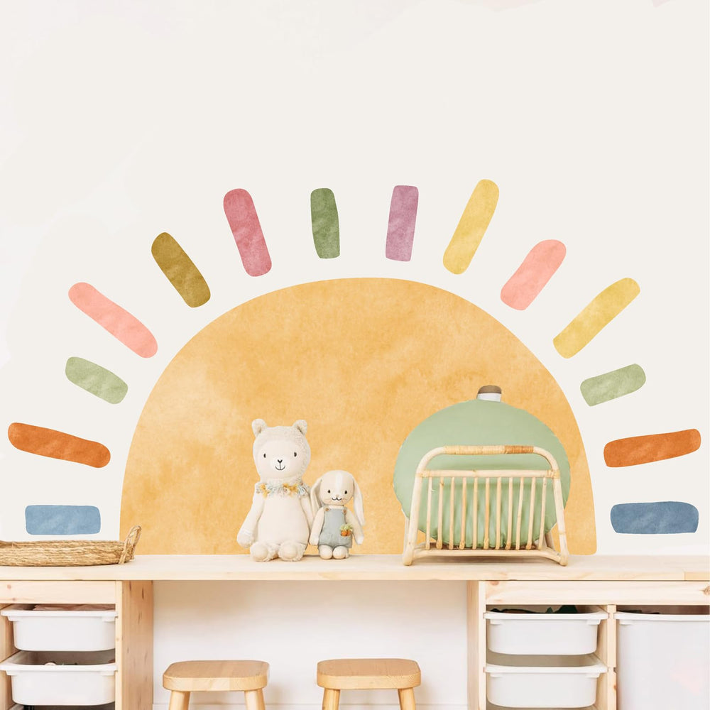 MOSITU Watercolor Sun Wall Art Decor for living rooms and playrooms