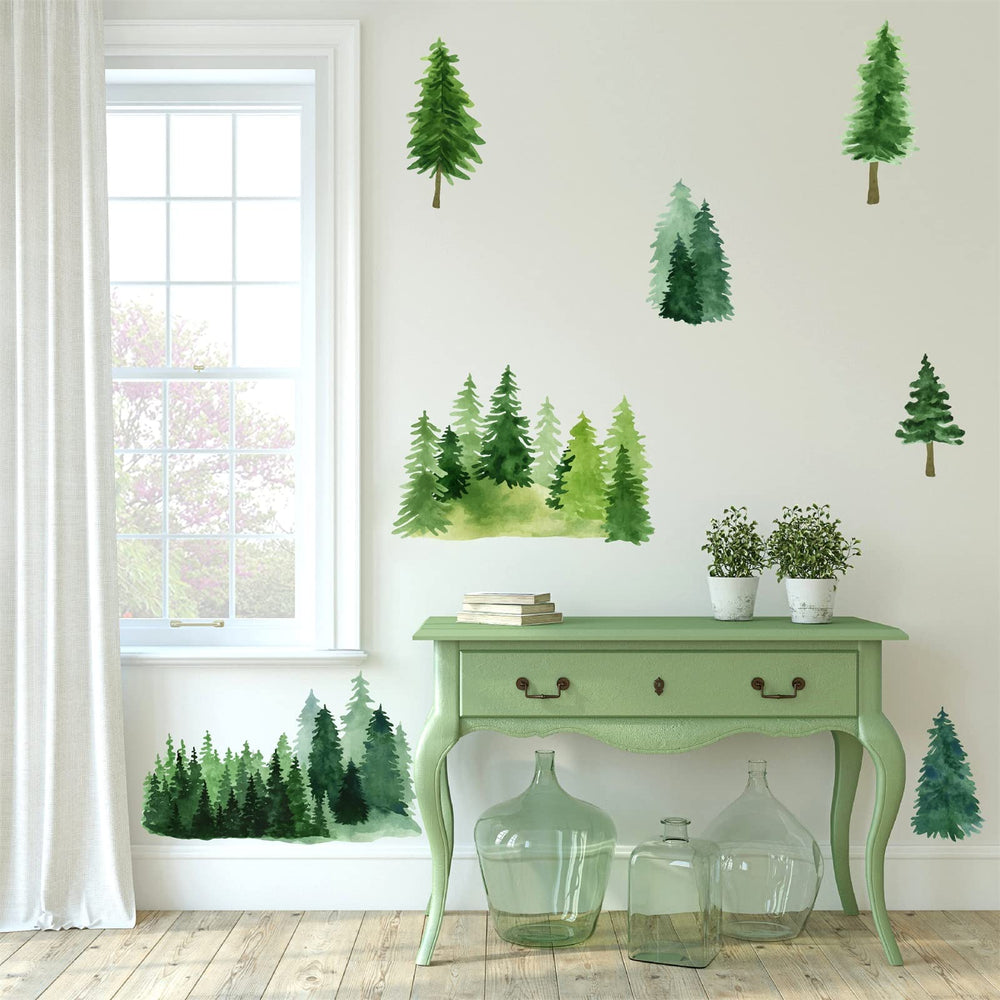 MOSITU watercolor tree wall decal removable for flexible decor updates