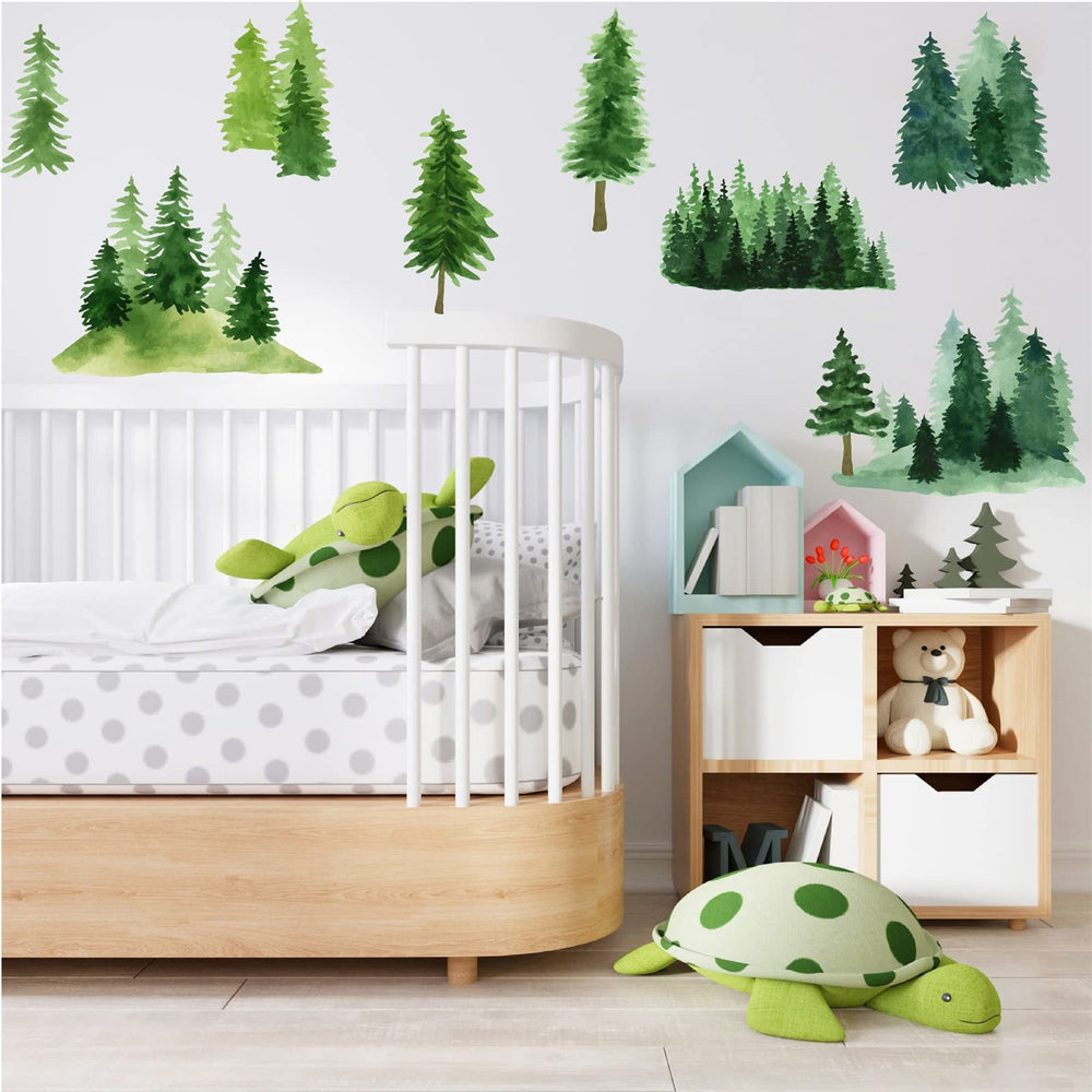 MOSITU woodland tree wall decal creates a serene forest feel on smooth walls