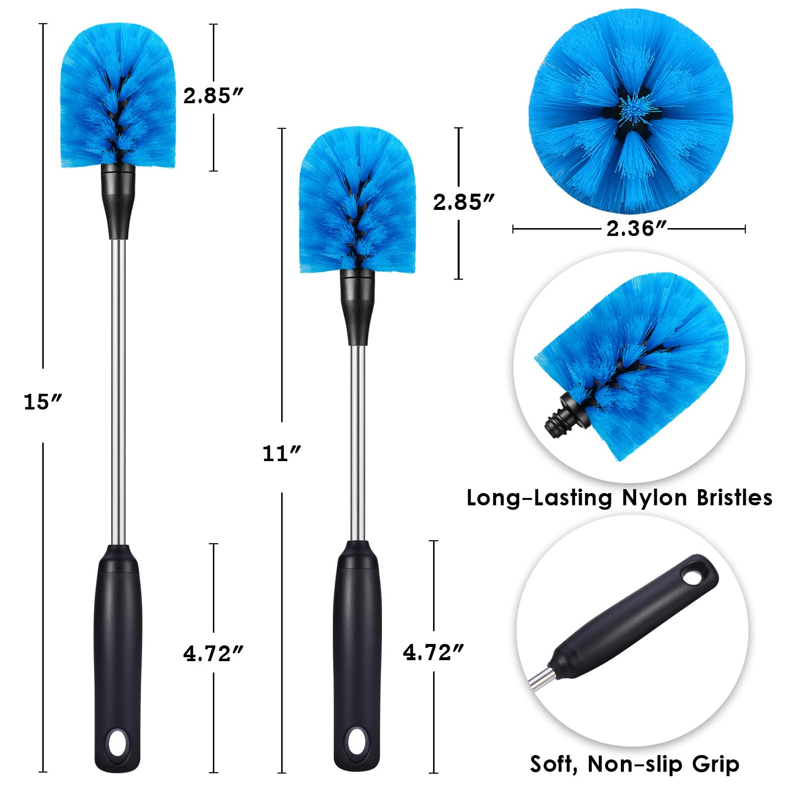 MOSOLAN dishwasher-safe bottle brush for easy maintenance
