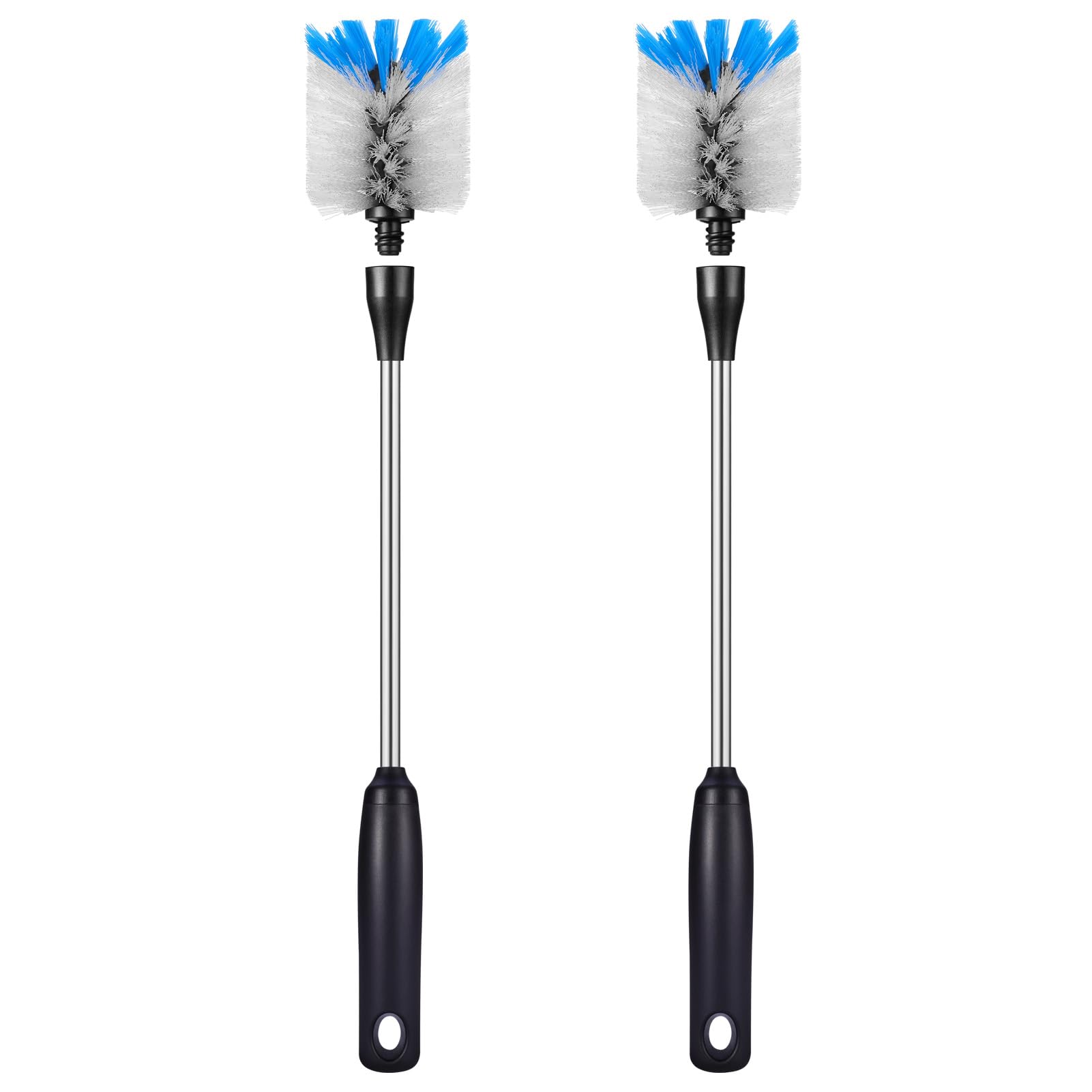 MOSOLAN bottle brush long handle provides comfortable reach for tall bottles.