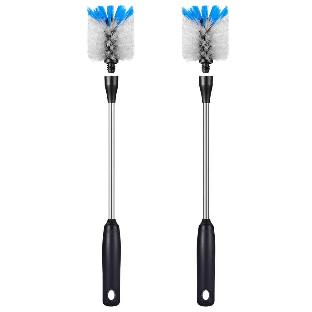 MOSOLAN bottle brush long handle provides comfortable reach for tall bottles.