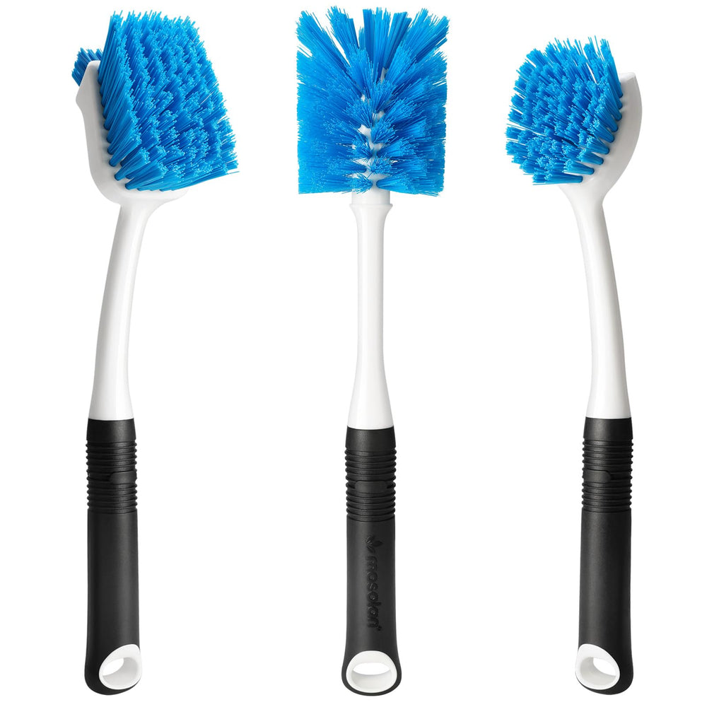 MOSOLAN dish brush set package with three versatile brushes for kitchens