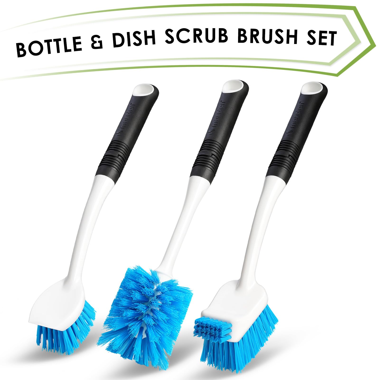 MOSOLAN dish brush short fibers tackles tough grime
